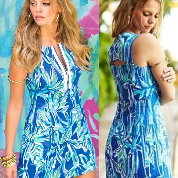 Lilly Pulitzer Dresses & Skirts - Lilly Pulitzer Tropical Blue and Green Mini Dress